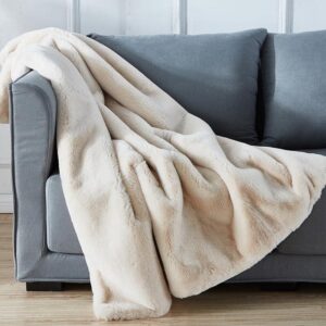 Luxury Chinchilla Faux Fur Throw Blanket (50" x 60")